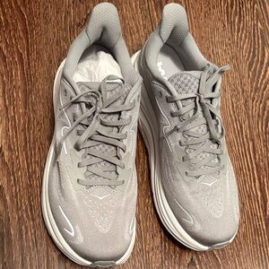 Hoka Light Gray Athletic Sneakers